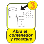 contenedor abra el contenedor y recargue